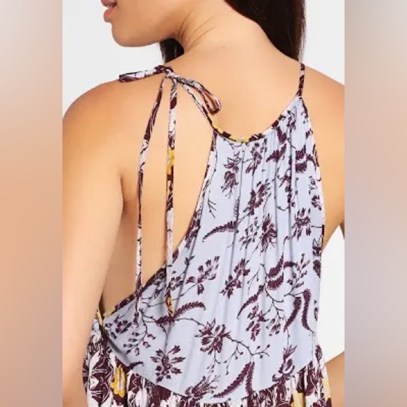 Free People Intimately Purple Yellow Floral Print Wildest Dream Slip Dress XS - Picture 3 of 16